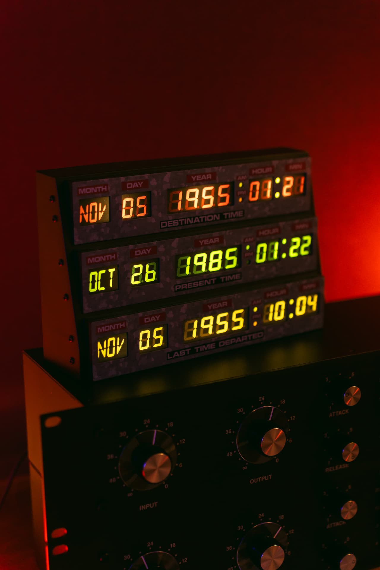 Paneles de tiempo estilo viaje en el tiempo